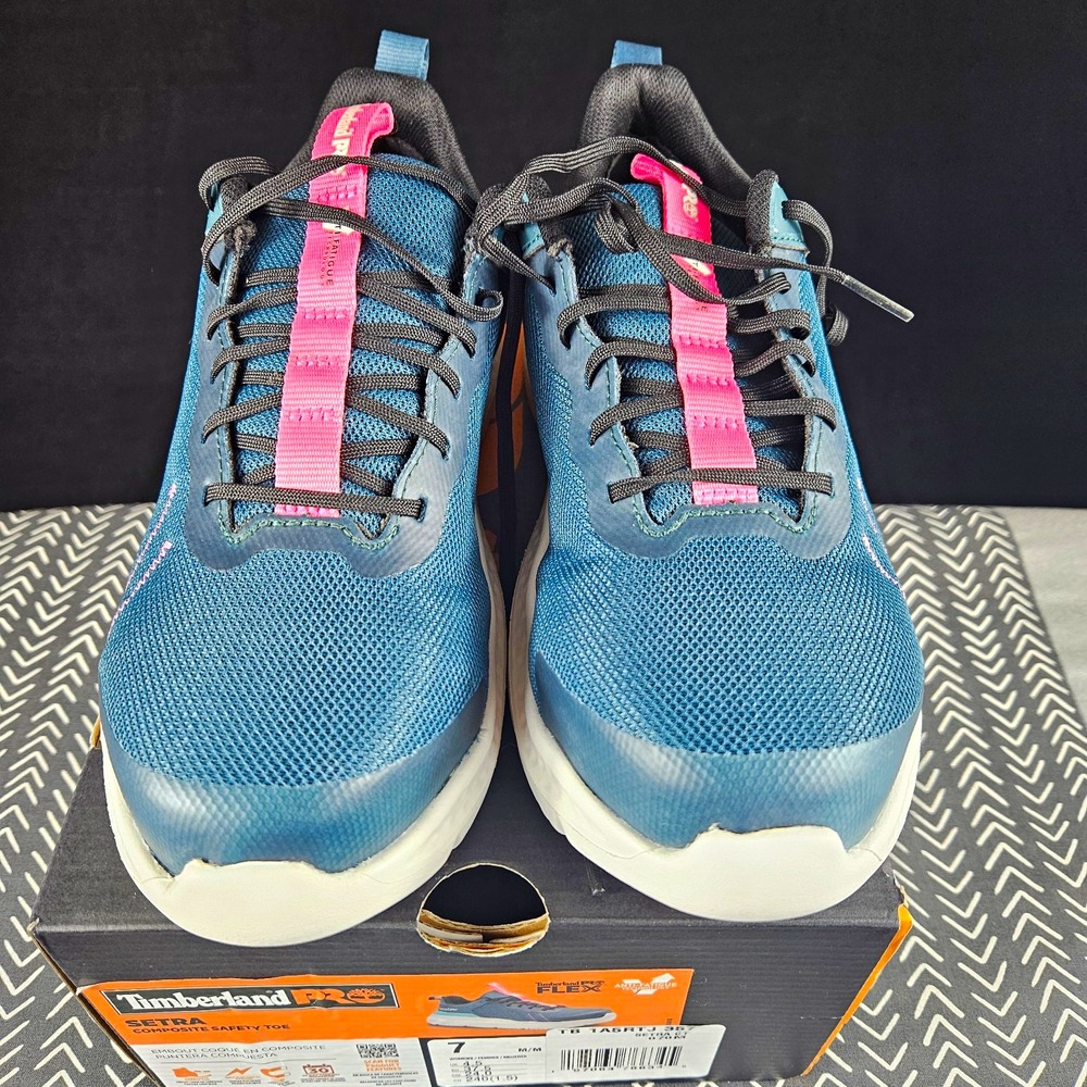 Timberland PRO Setra EH Composite Toe Work Shoes Women 7 M TB0A5RTJ357 Teal Pink